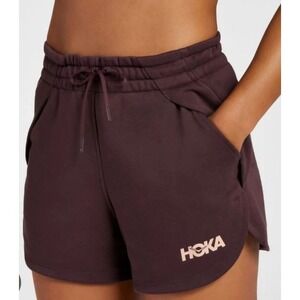 Hoka ONE ONE All Day Shorts Women's Large Sweat Shorts Cozy Purple Pockets 4"